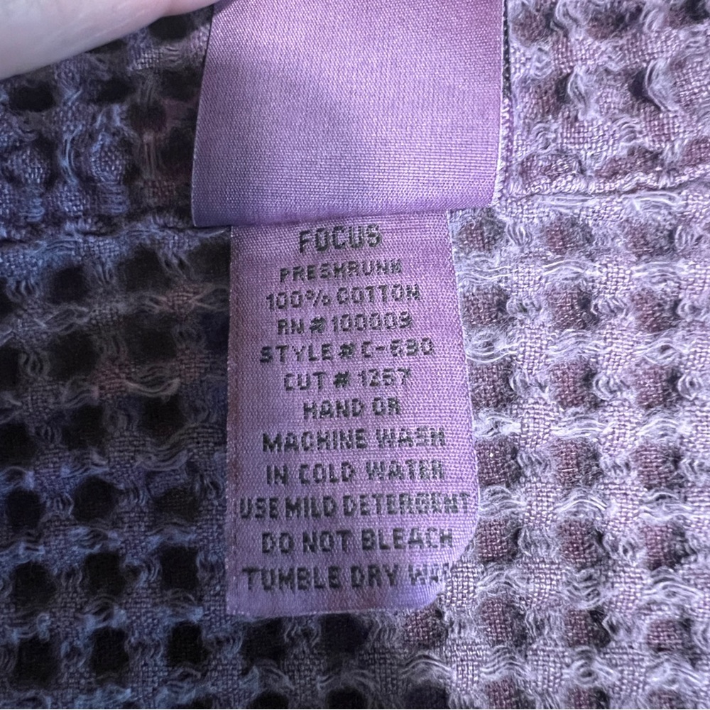 Purple Waffle Knit Cardigan Oversized Cozy Boho Layering Jacket Women - Picture 8 of 8